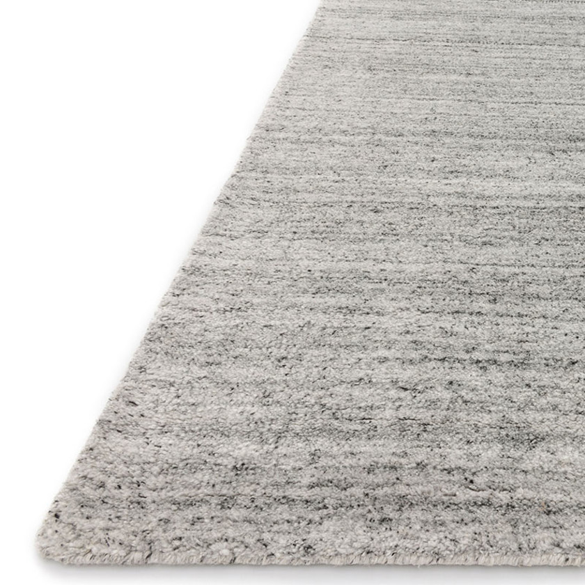 Striations Hand Loomed Wool Rug - Silver, 3' 6" x 5' 6"