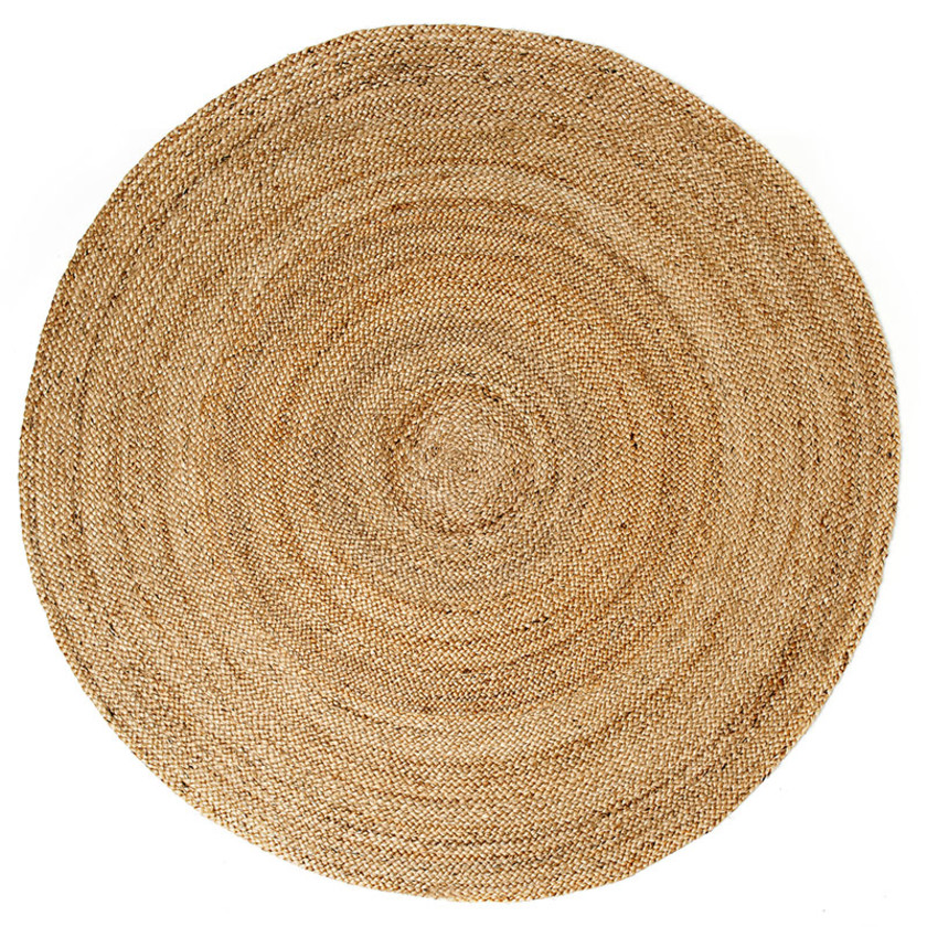 Round Handwoven Braided Jute Rug