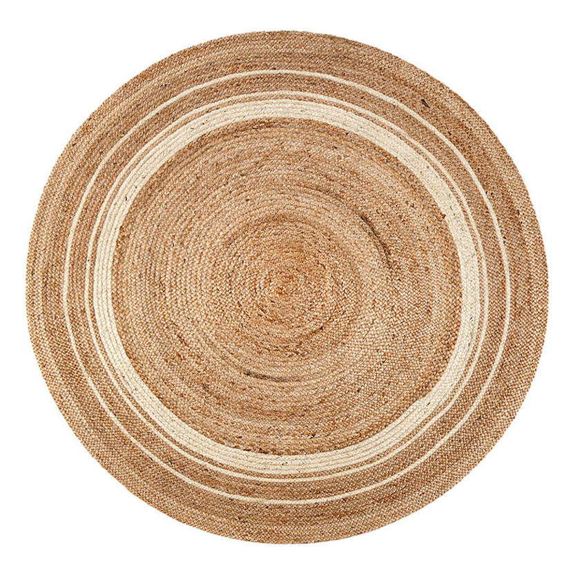 Round Handwoven Braided Jute Rug