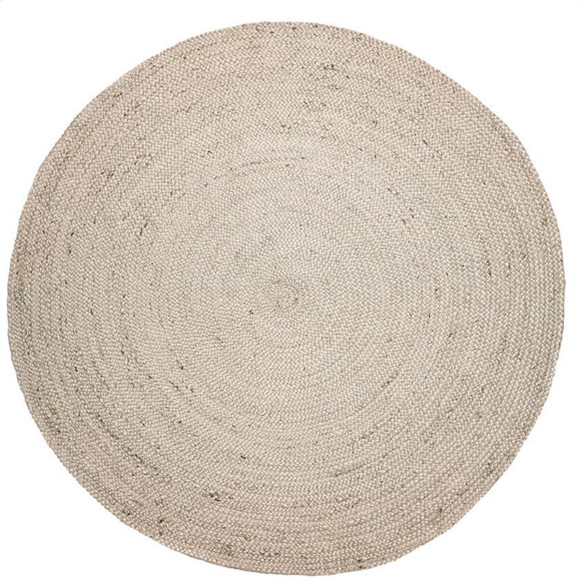 Two-Tone Round Hand Braided Jute Rug