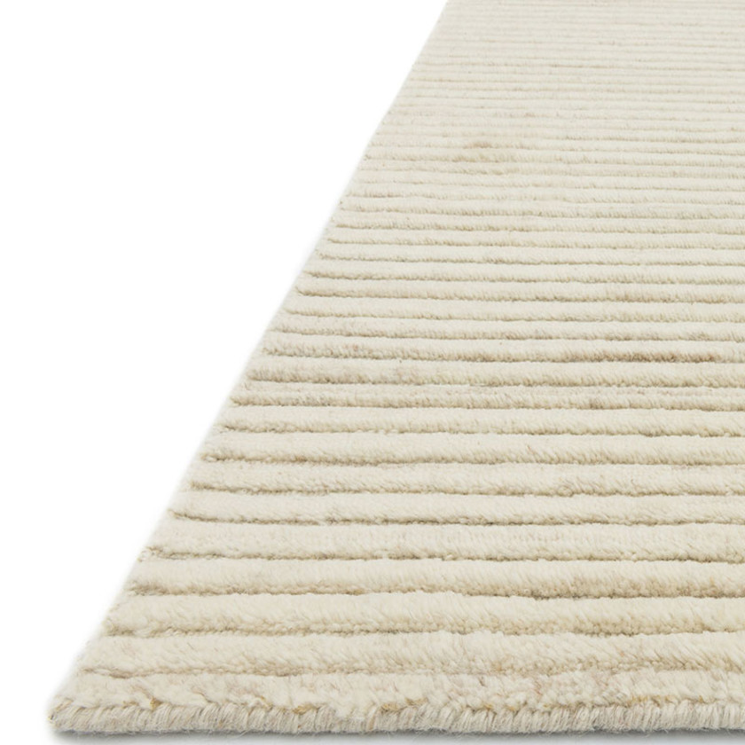 Basket Textured Hand Loomed Wool Rug - Ivory, 3' 6" x 5' 6"