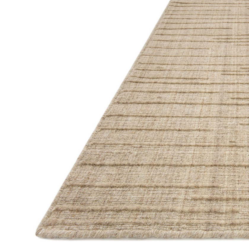 Linear Textured Handwoven Wool Rug - Oatmeal, 2' 3" x 3' 9"