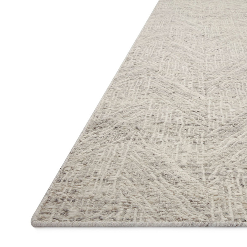 Layered Geo Handwoven Wool Rug - Silver, 2' 3" x 3' 9"