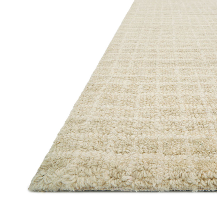 Grid Hand Hooked Wool Rug - Antique Ivory, 2' 6" x 7' 6" Runner