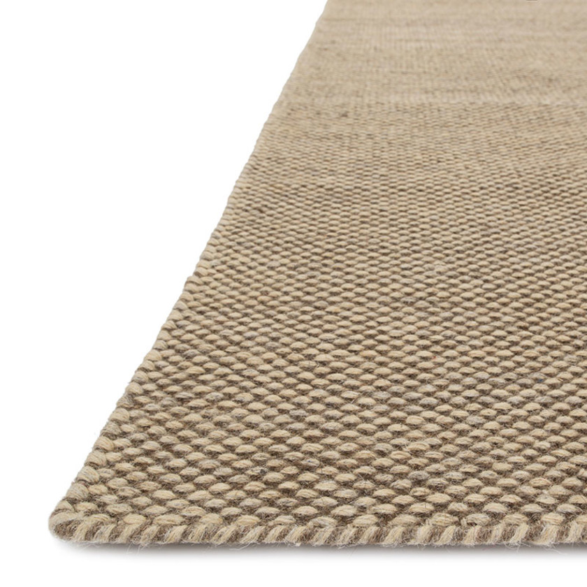 Interlocked Textured Handwoven Wool Rug - Natural, 5' x 7' 6"