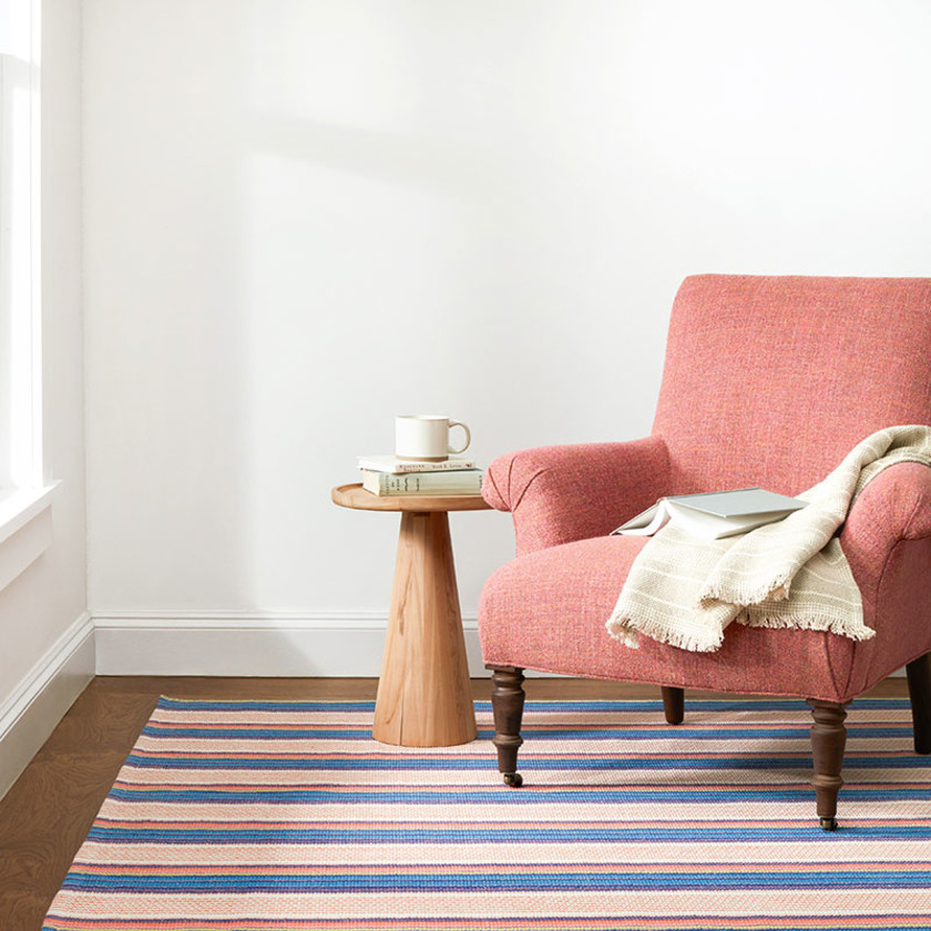 Sloane Stripe HandwovenCotton Rug - Sunset, 2' x 3',Sunset