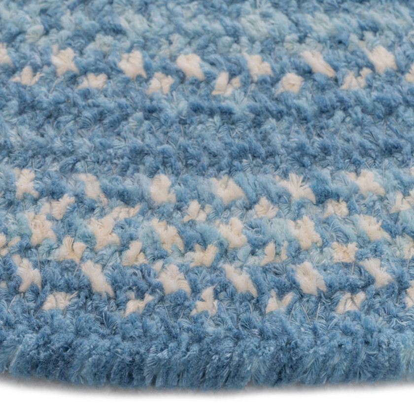 Bambini Braided Chenille Rug - Blue, 4x6OVAL,Blue