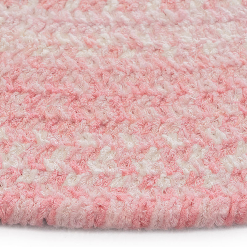Bambini Braided Chenille Rug - Pink, 4x6OVAL,Pink
