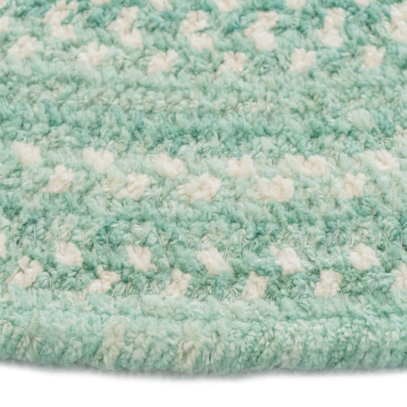 Bambini Braided Chenille Rug - Aqua, 4x6OVAL,Aqua