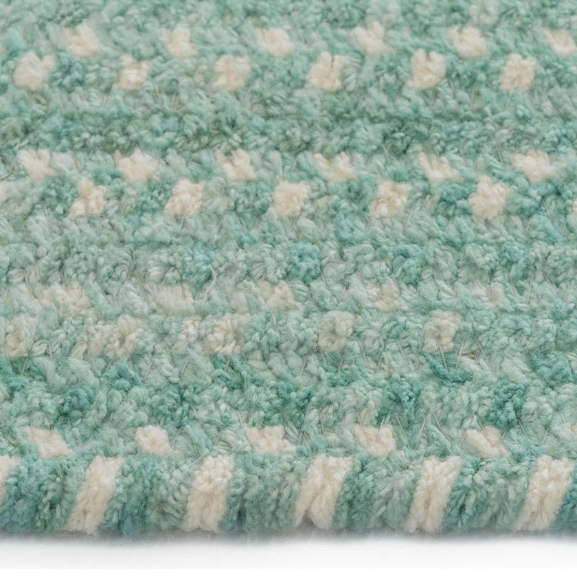 Bambini Braided Chenille Rug - Aqua, 4x6OVAL,Aqua