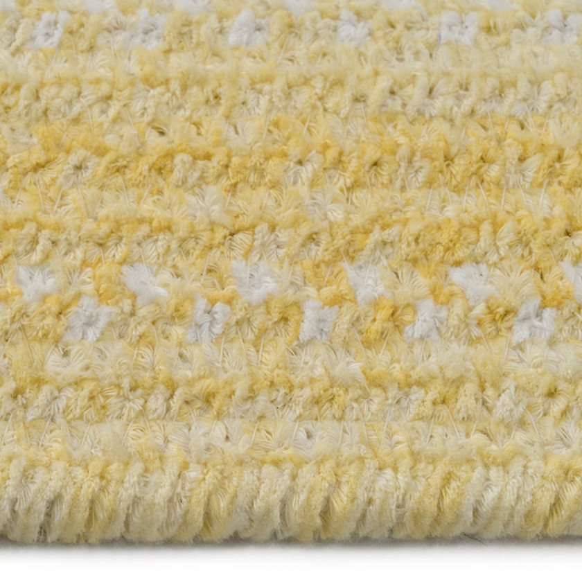 Bambini Braided Chenille Rug - Yellow, 4x6OVAL,Yellow