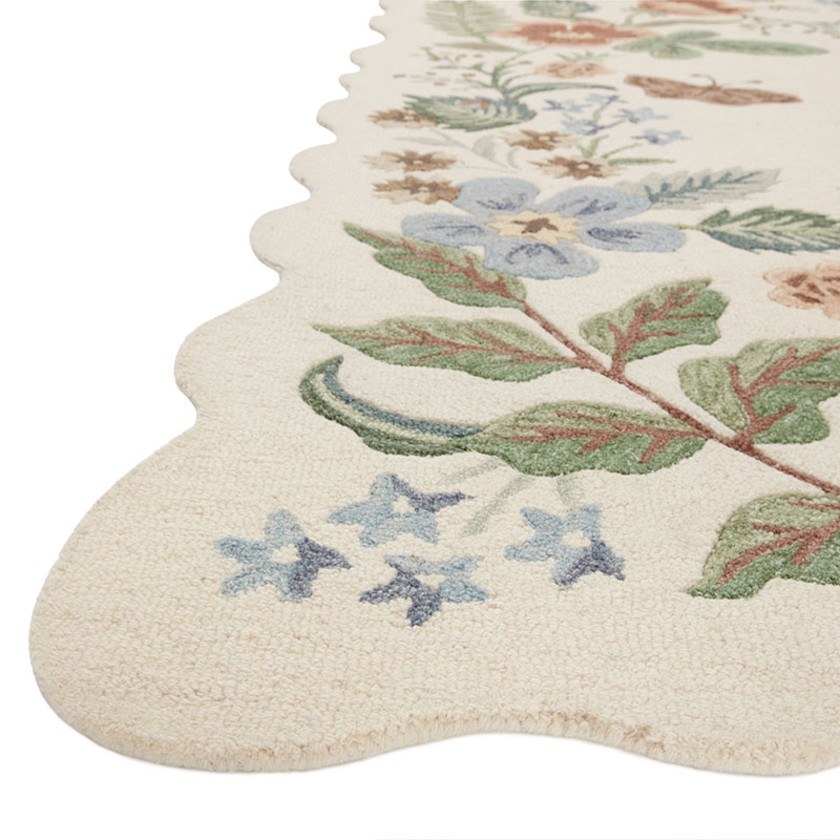Silhouette Wool Rug - Cream, 2' x 4',Strawberry Fields Cream