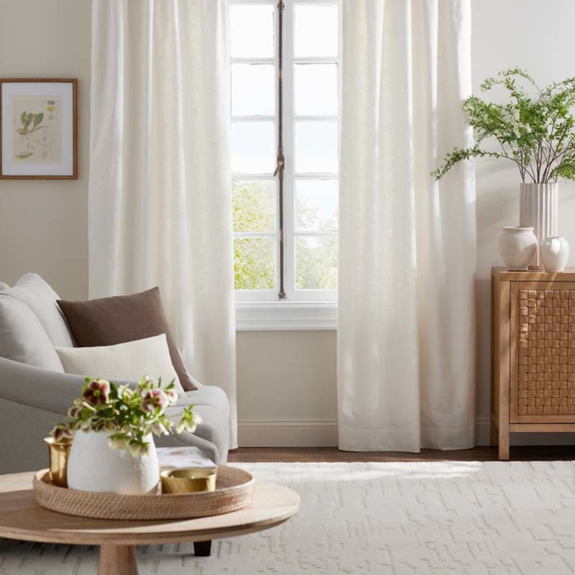 Linear Textured Hand Tufted Wool Rug -  Cream, 4' x 6',Cream