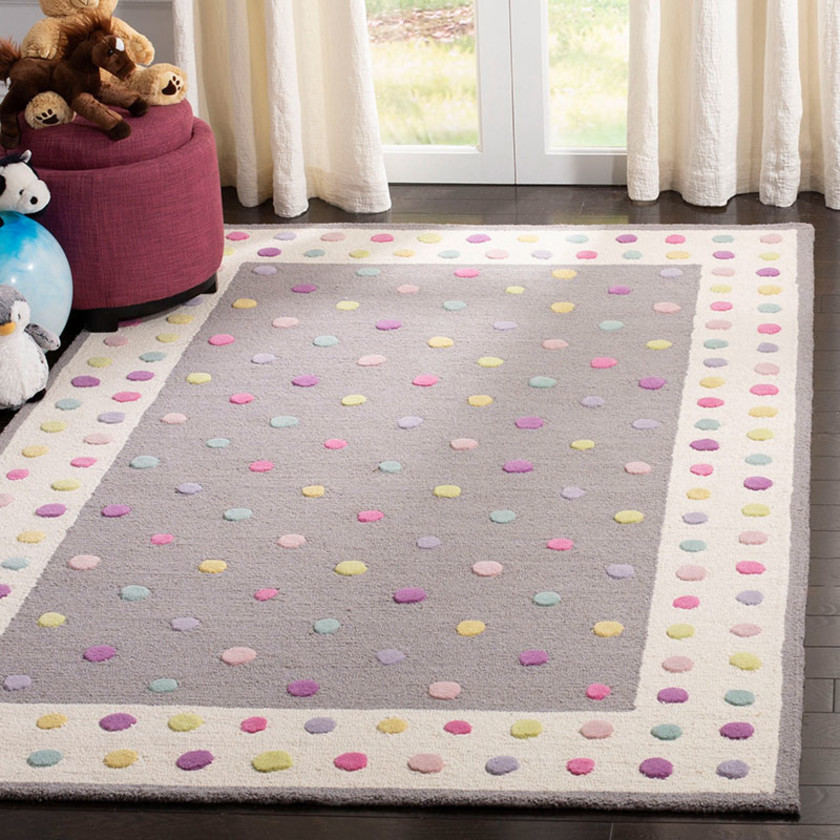 Dotted Stripe Hand Tufted Wool Rug - Gray Multi, 3' x 5',Gray Multi