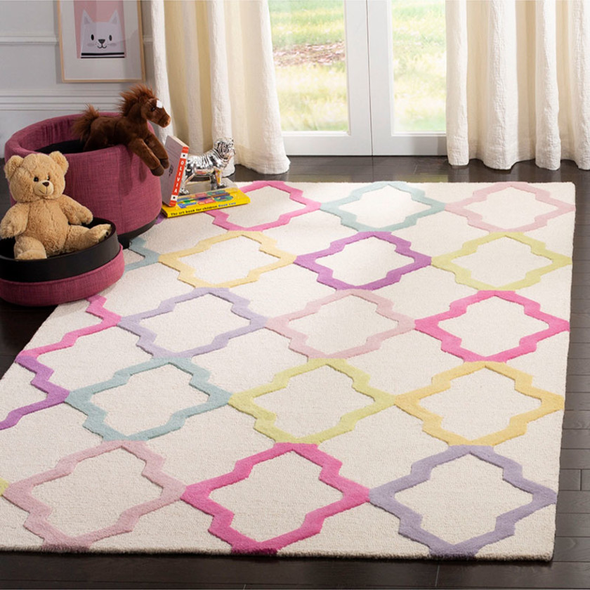 Lattice Hand Tufted Wool Rug - Multi, 3' x 5',Multi