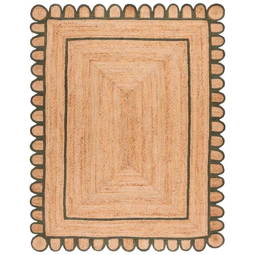 Scallop Border Handwoven Jute Rug