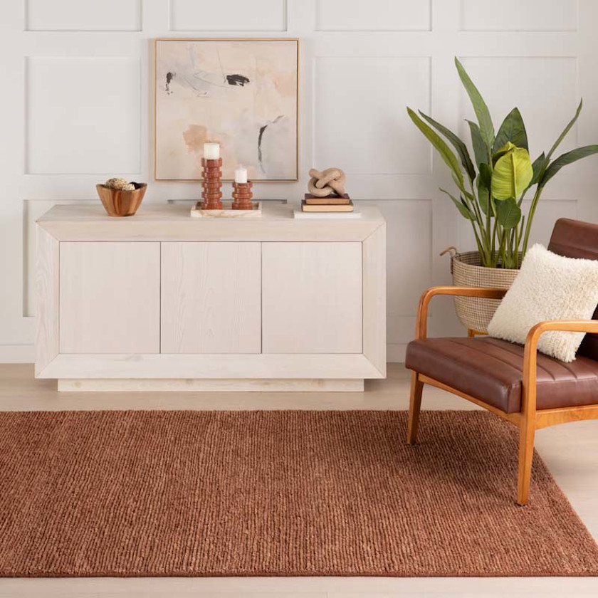 Ramsey Hank Knotted Wool Rug - Rust, 2' x 3',Rust