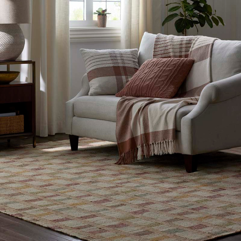 Mosaic Handwoven Jute Rug,Multi