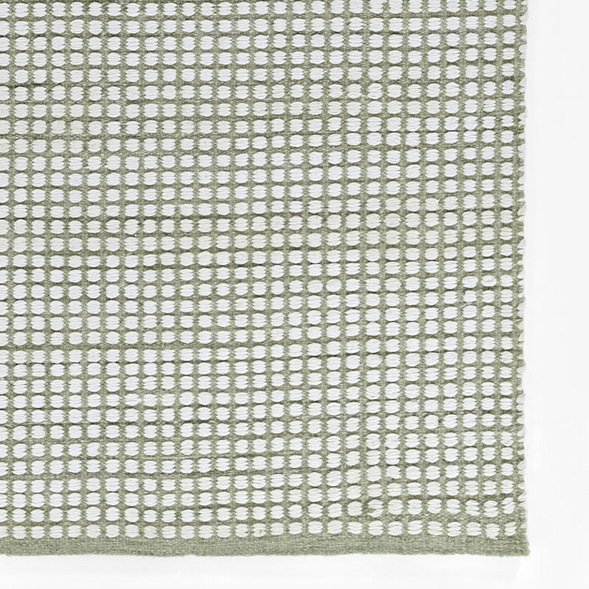 Handwoven Mini Checkered Performance Rug - Green, 2' 3" x 8' Runner,Green