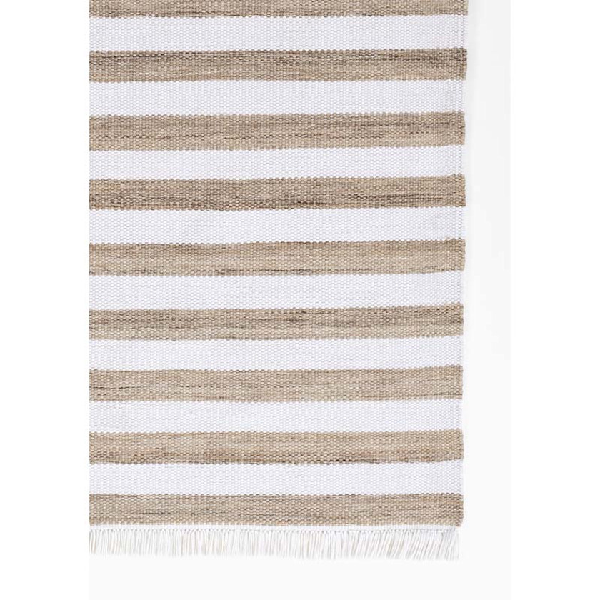Handwoven Striped Performance Rug,Brown