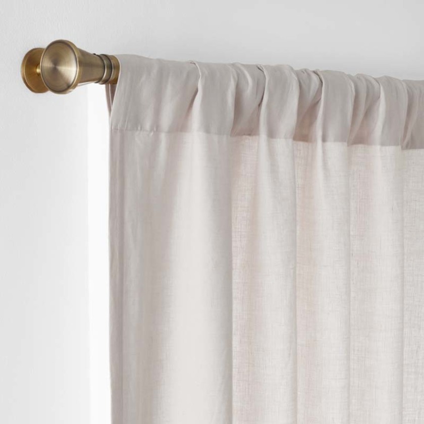 Linen Window Curtain - Sand, 63 in.,Sand