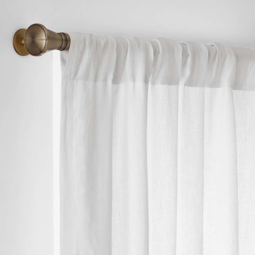 Linen Window Curtain - White, 63 in.,White