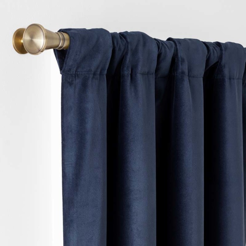 Velvet Blackout Window Curtain - Indigo, 63 in.,Indigo