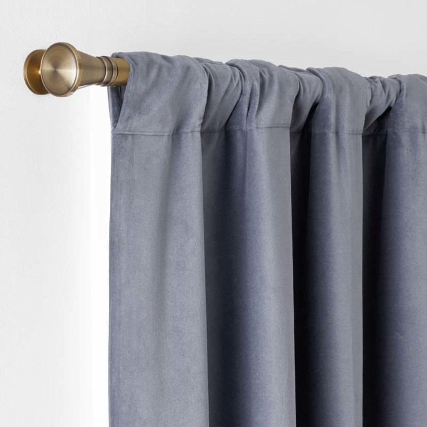 Velvet Blackout Window Curtain - Light Blue, 63 in.,Light Blue
