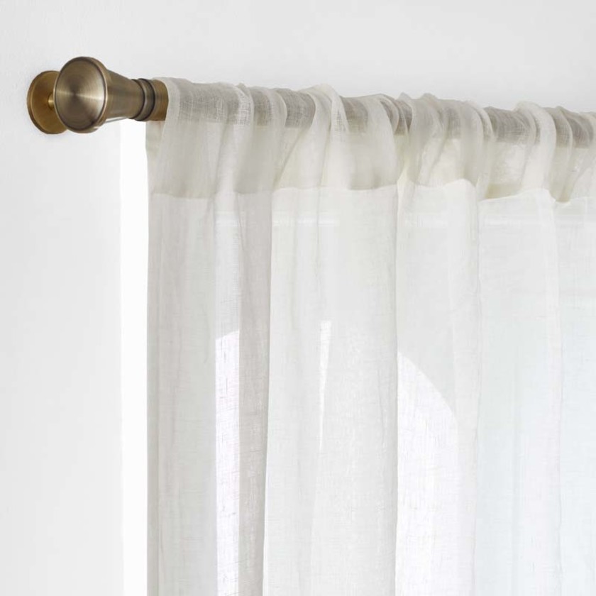 Sheer Window Curtain - Natural, 63 in.,Natural