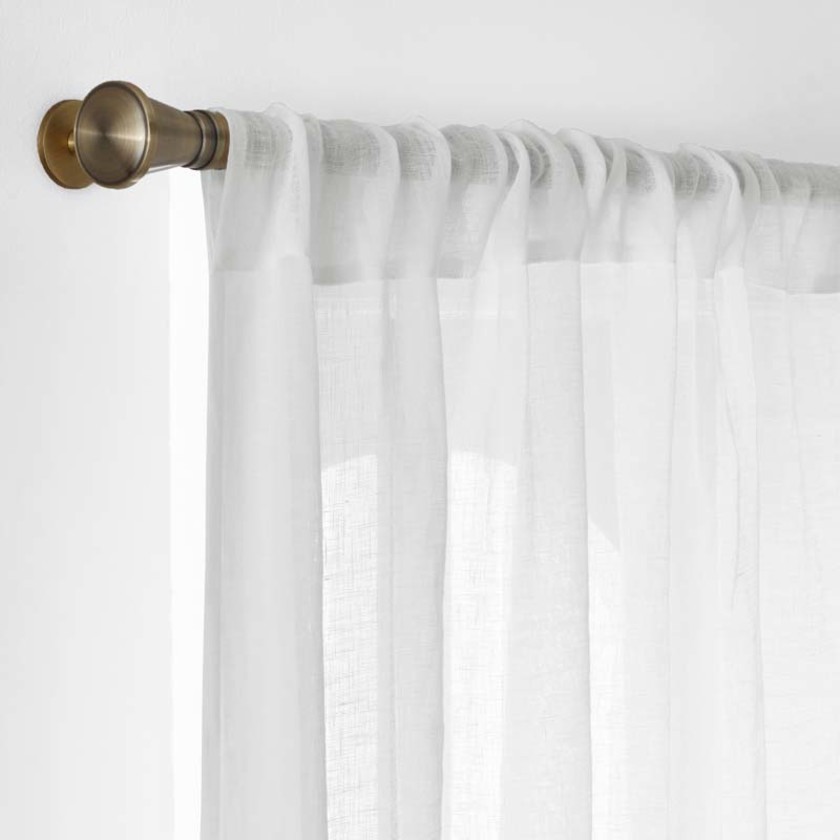 Sheer Window Curtain - White, 63 in.,White