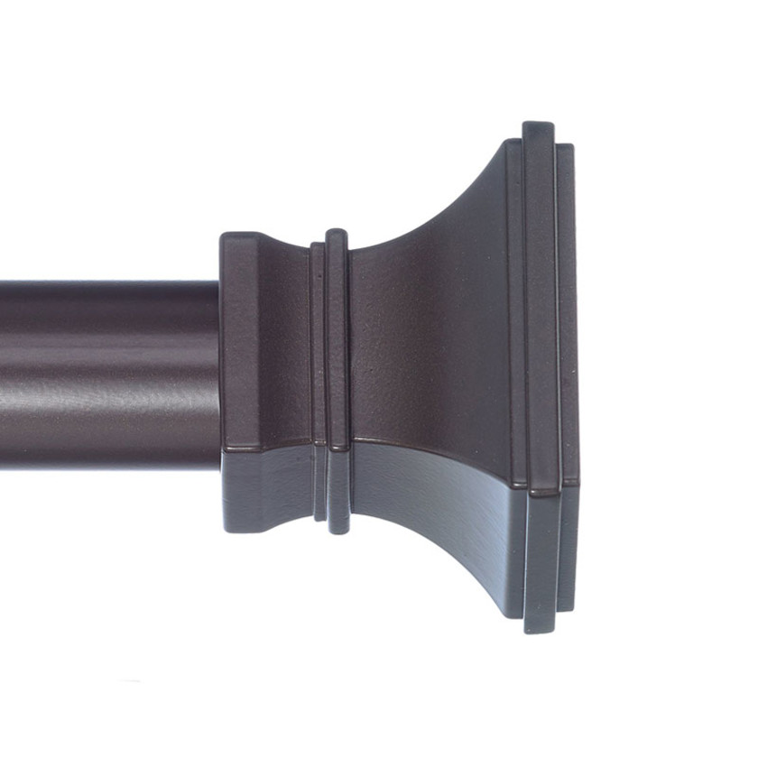 Flared Square Finial and 1" diameter Rod Set - Black, 48",Black