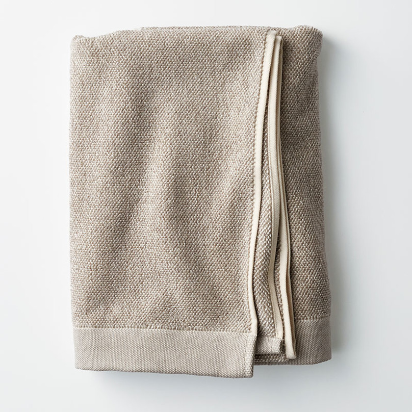 Cotton and Linen Mélange Washcloths, Set of 2 - Natural,Natural
