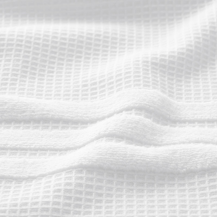 Waffle Cotton Bath Towel - White