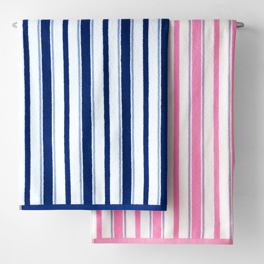 Star Cotton Hand Towel - Pink Stripes,Pink Stripes