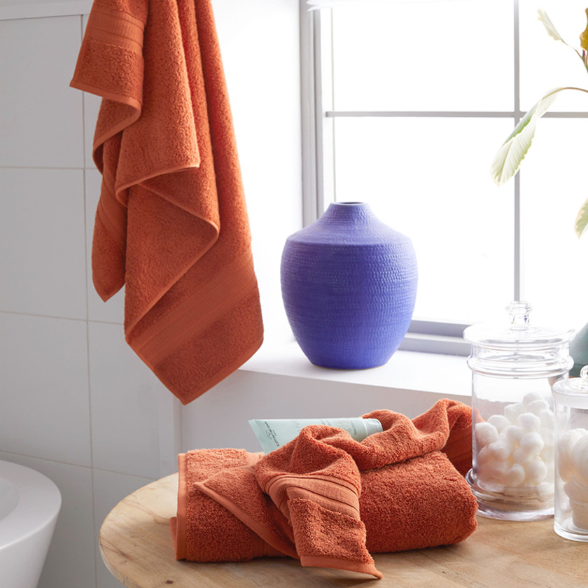 Turkish Cotton 6-Piece Bath Set - Burnt Orange,Burnt Orange