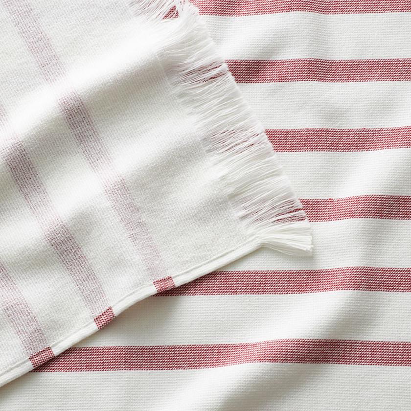 Hammam Cotton Beach Towel - Red Stripe,Red Stripe