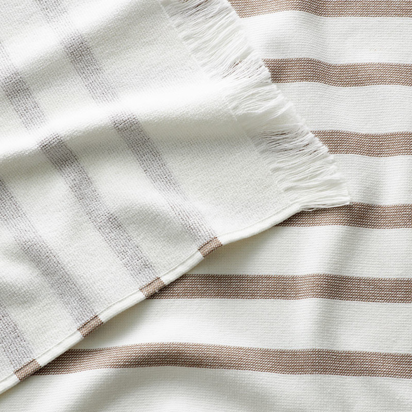 Hammam Cotton Beach Towel - Taupe Stripe,Taupe Stripe