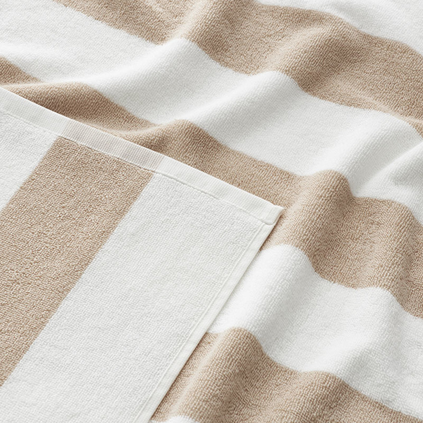 Classic Cabana Stripe Beach Towel - Taupe,Taupe