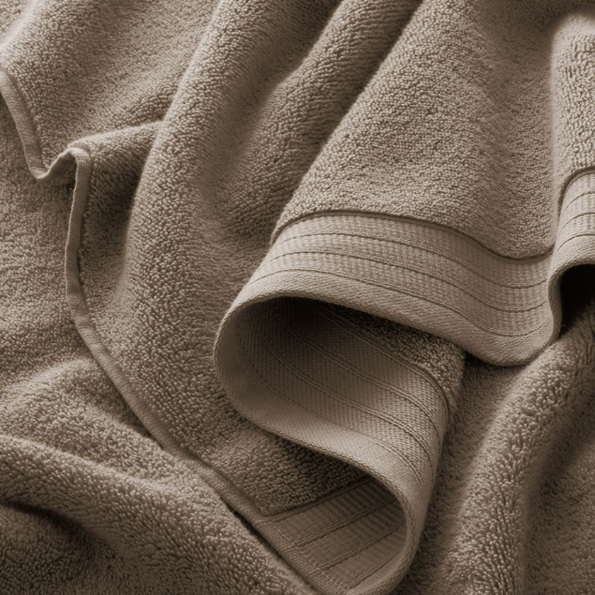 Plush Spa Solid 4-Piece Bath & Hand Towel Set - Mocha,Mocha