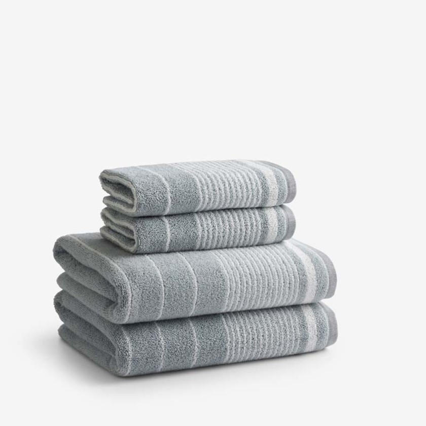 Plush Spa Stripe Bath Towel Set