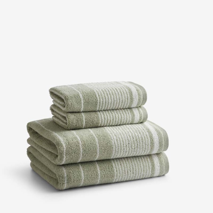 Plush Spa Stripe Bath Towel Set