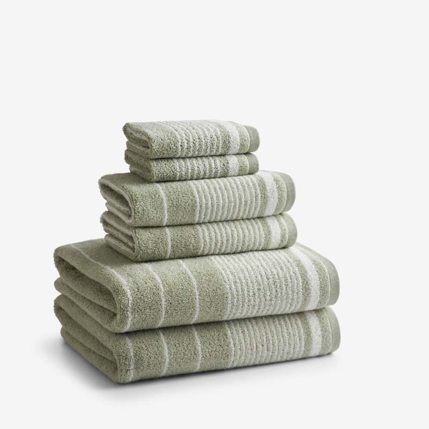 Plush Spa Stripe Bath Towel Set