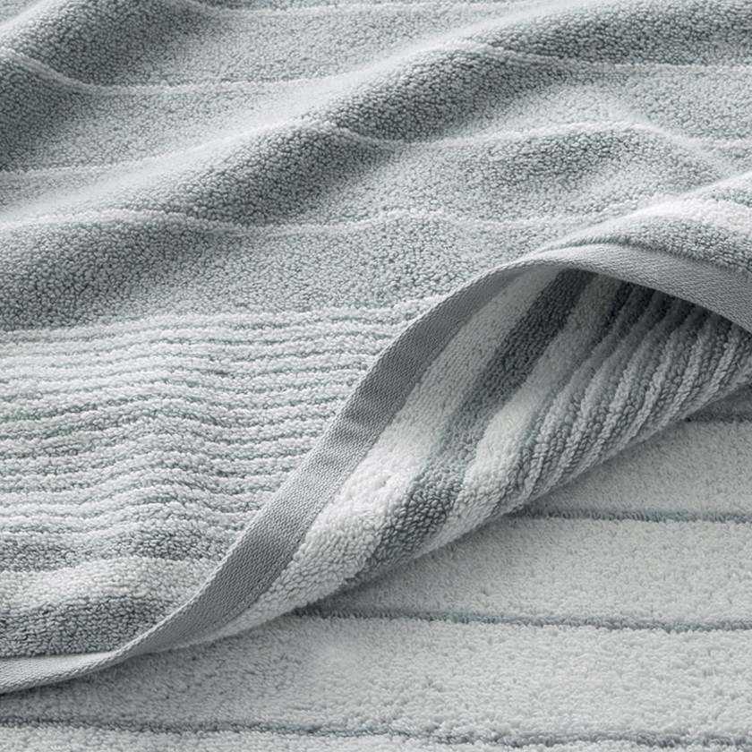 Plush Spa Stripe Bath Towel - Light Seaspray