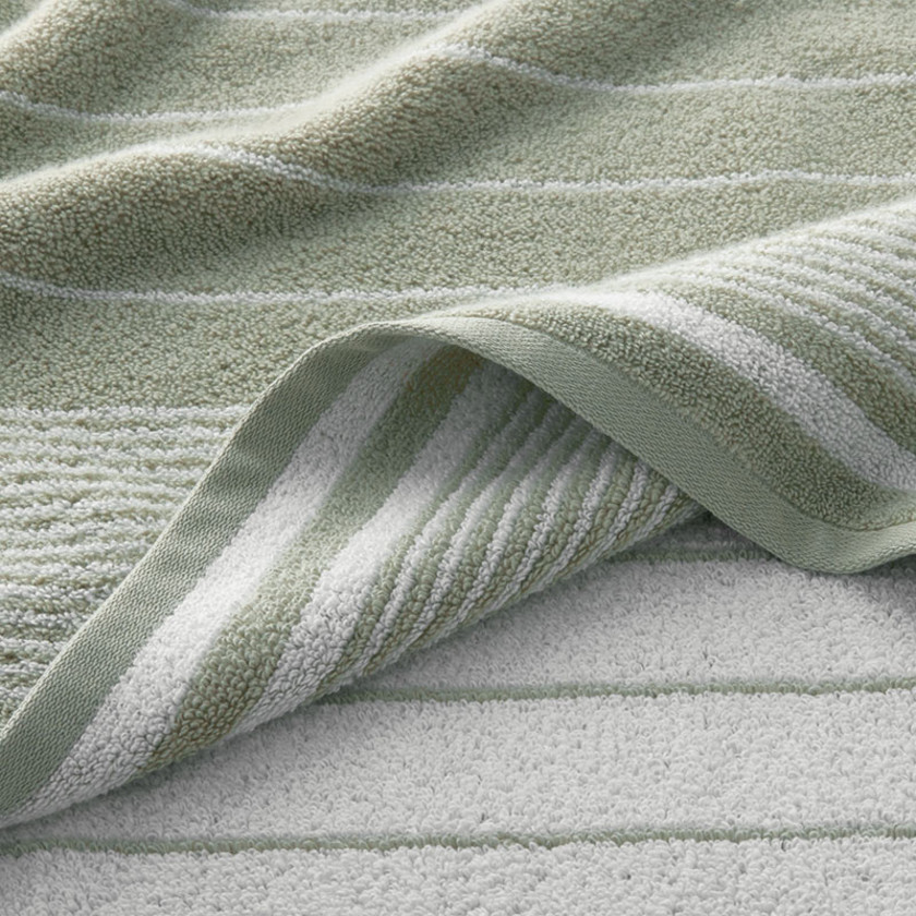 Plush Spa Stripe Hand Towel - Light Willow