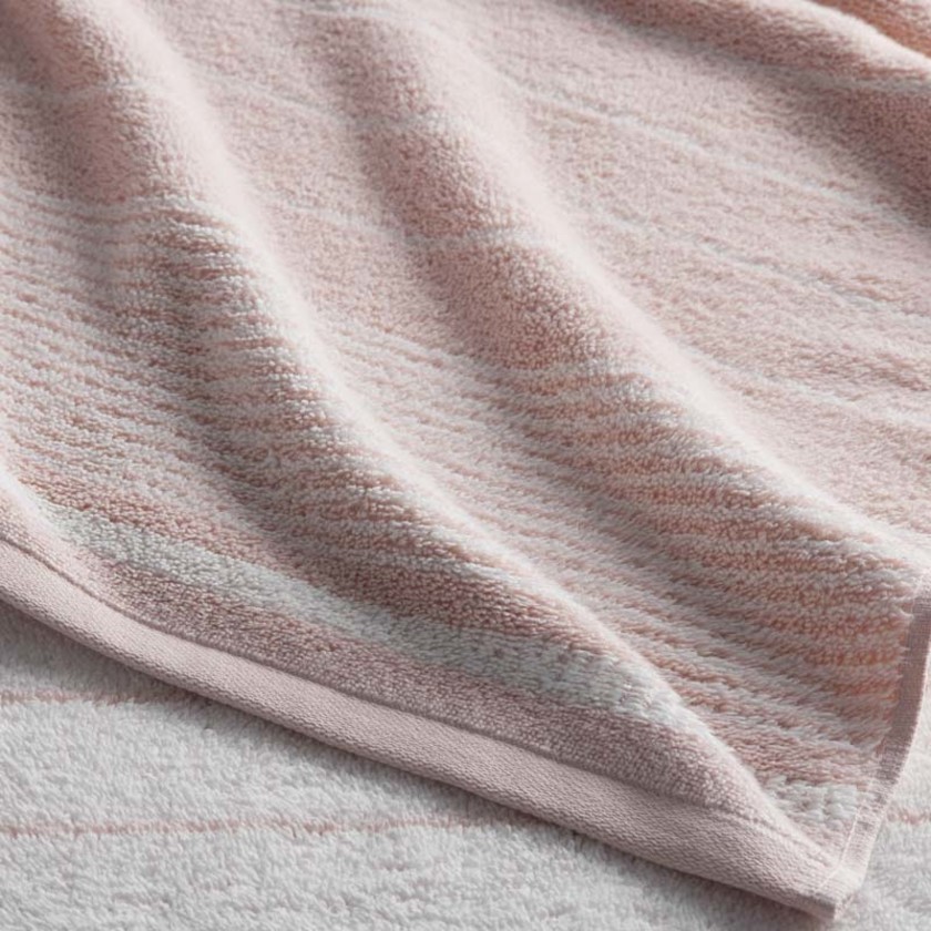 Plush Spa Stripe 4-Piece Bath & Hand Towel Set - Light Rose Quartz,Light Rose Quartz