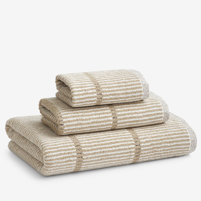 Narrow Stripe Reversible Cotton Towel