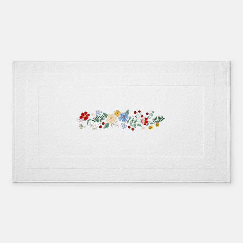 Strawberry Fields Embroidered Bath Mat
