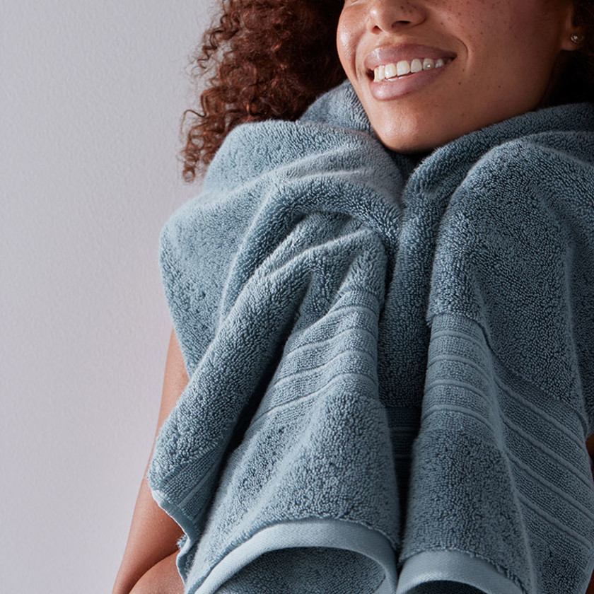 Mirage Aegean Cotton Bath Towel,Smoky Blue