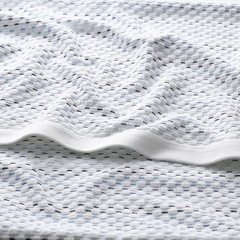 Dash & Stripe Washcloths, Set of 2 - Dash Blue,Dash Blue
