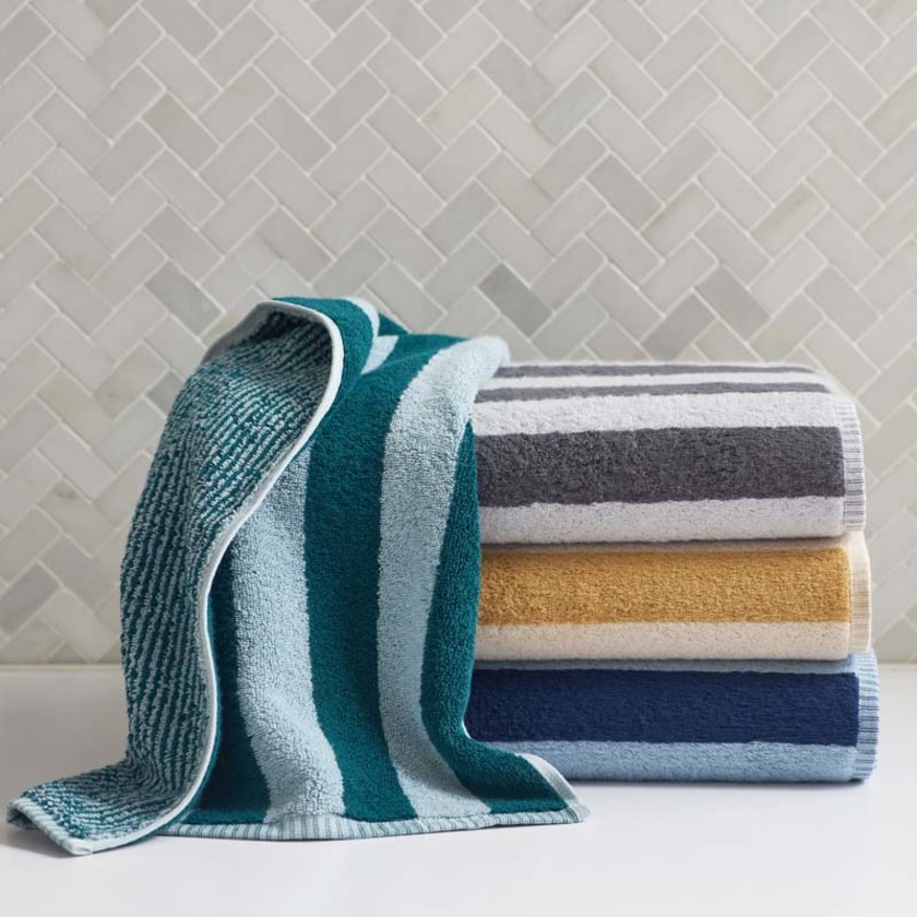 Reversible Stripe Turkish Cotton Bath Towel